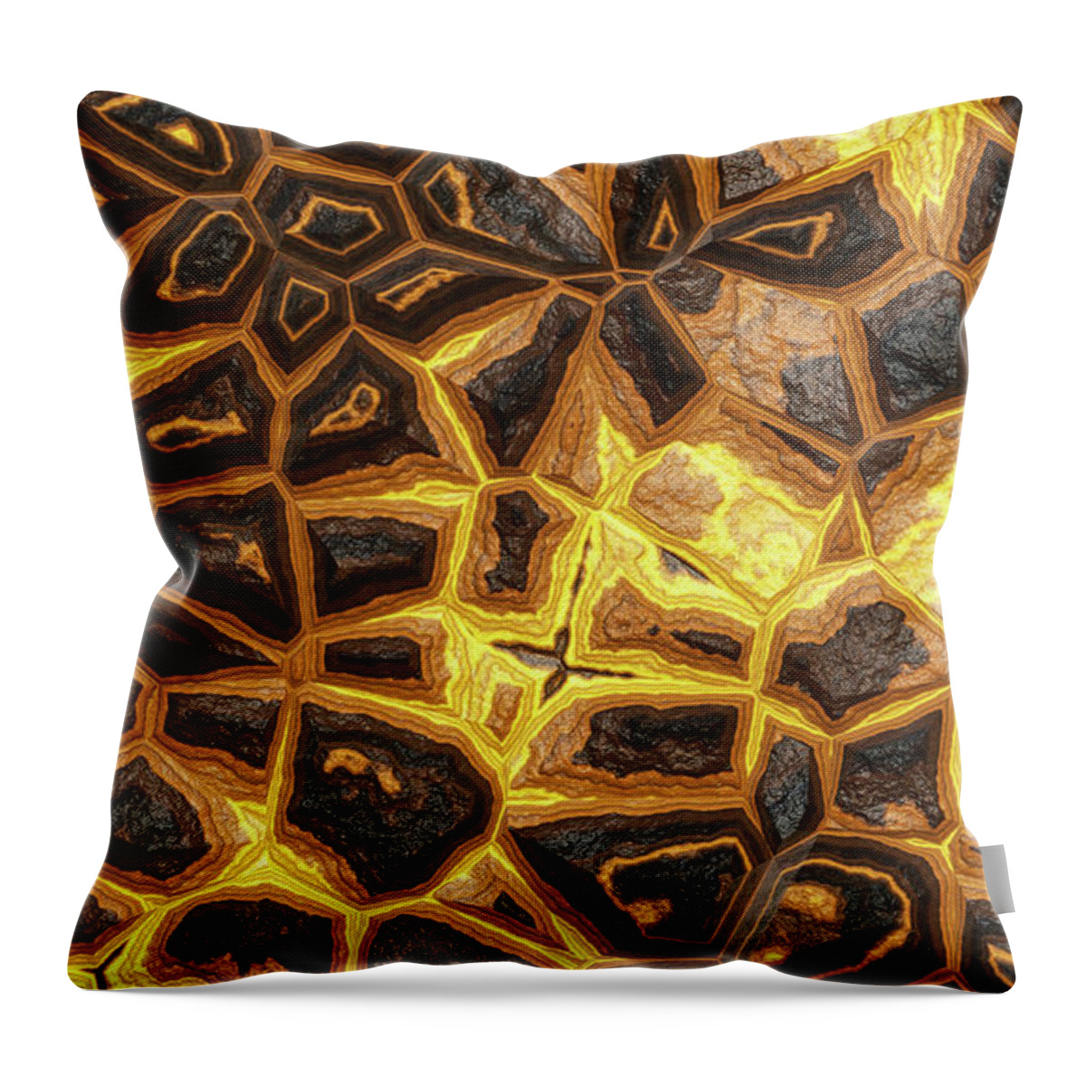 Rock Wall Throw Pillow featuring the digital art Flower Stone Wall #1 by Don Northup