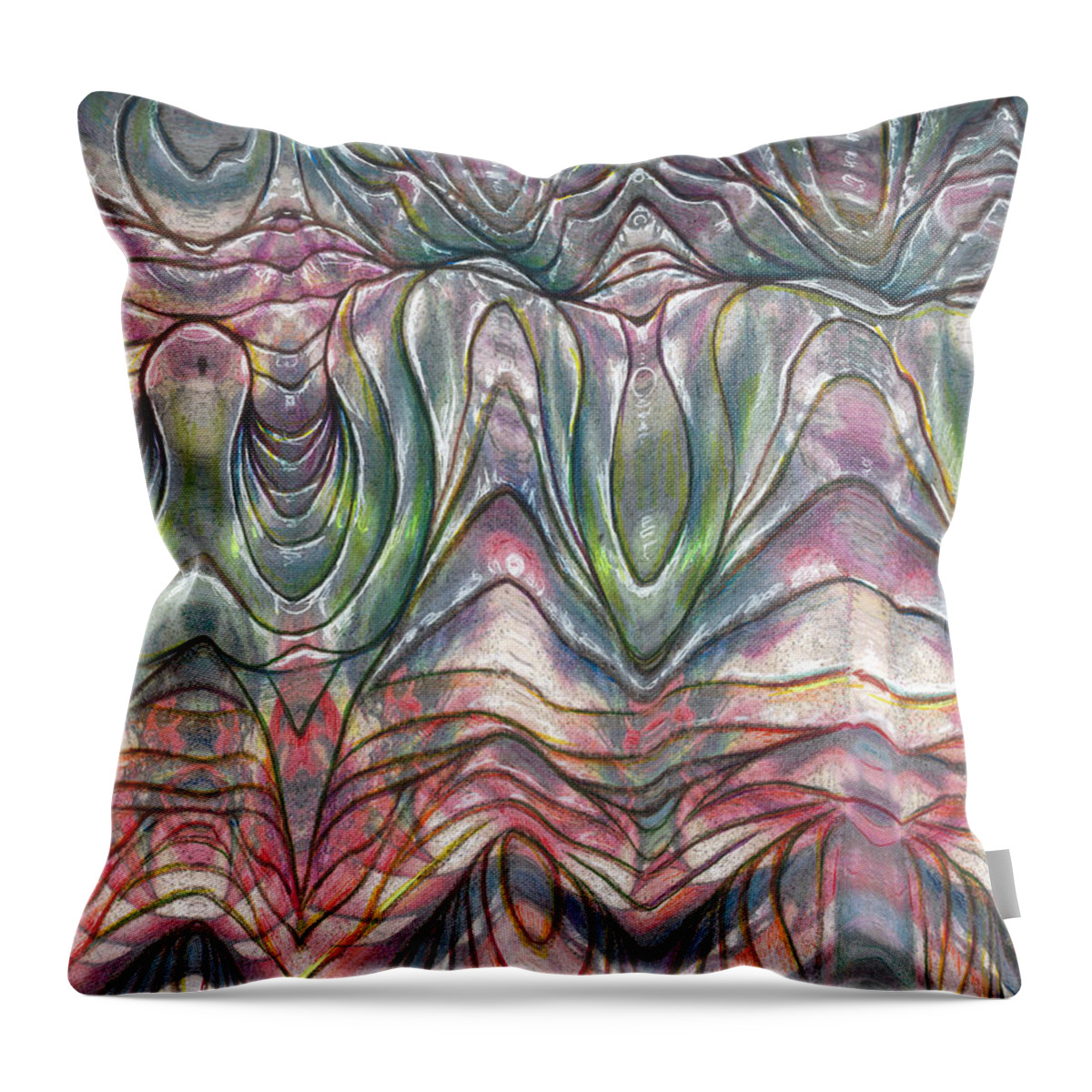 Folds Throw Pillow featuring the painting Folds #1 by Jeremy Robinson