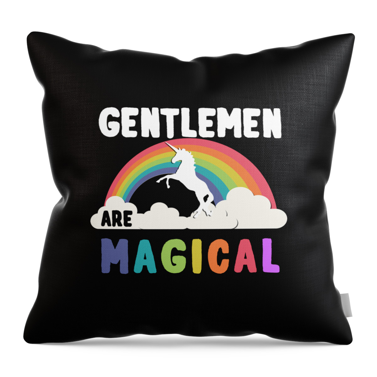 Unicorn Throw Pillow featuring the digital art Gentlemen Are Magical #1 by Flippin Sweet Gear