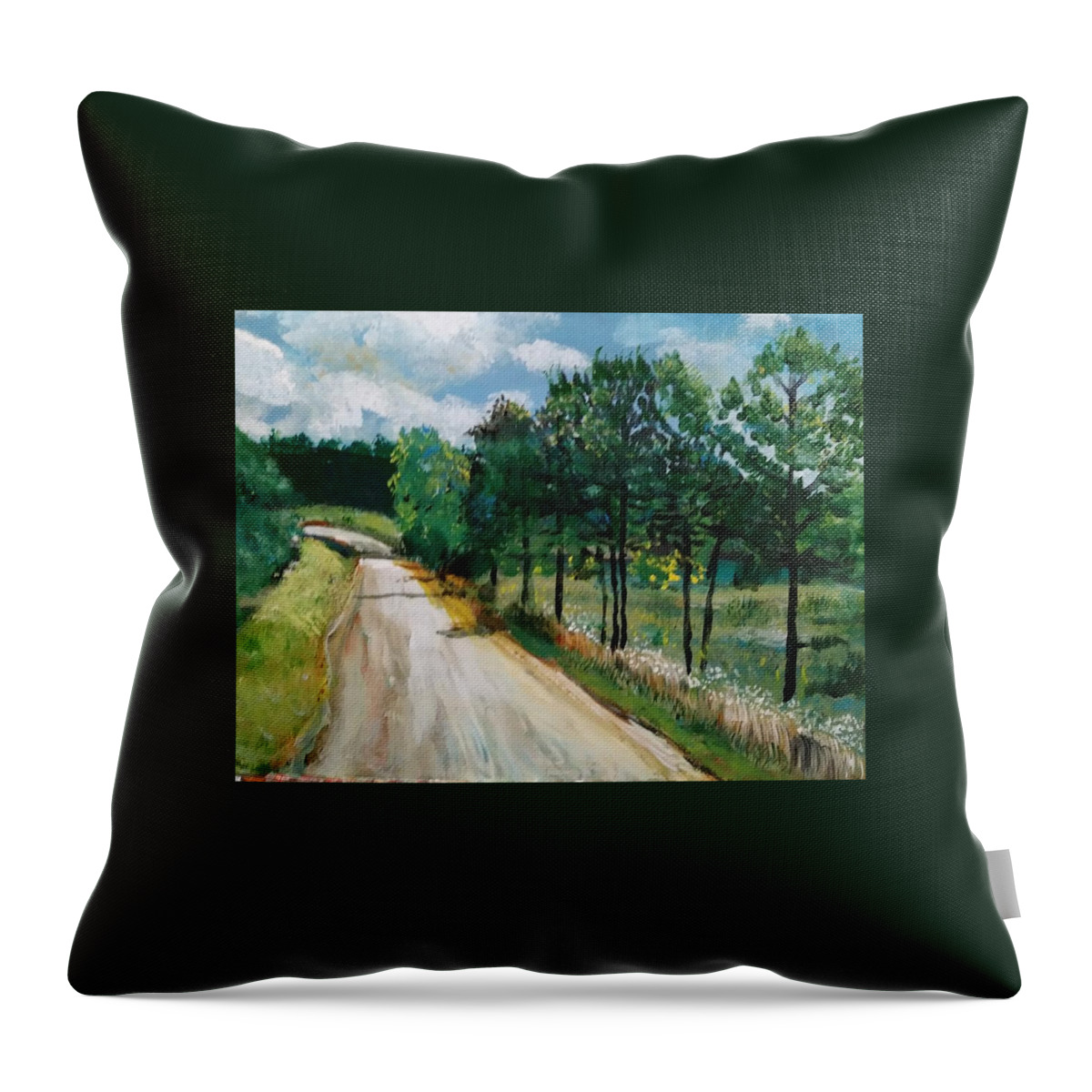 Landscape Throw Pillow featuring the painting Going Home #1 by Mike Benton