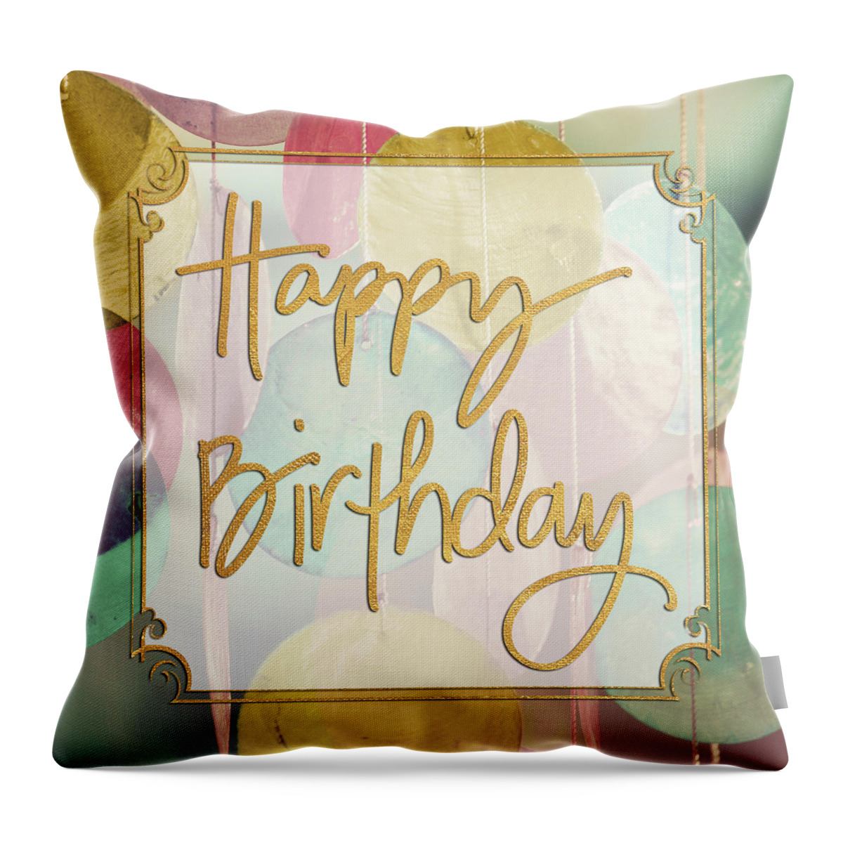 Happy Throw Pillow featuring the photograph Happy Birthday #1 by Gail Peck