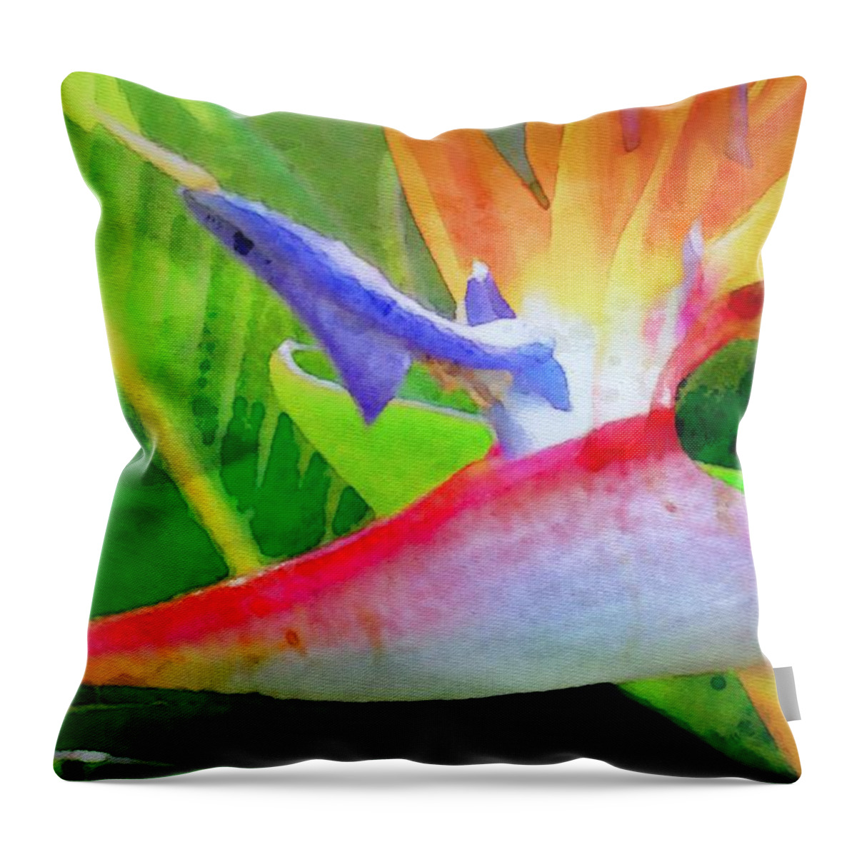 Bird Of Paradise Throw Pillow featuring the digital art Natural High by James Temple