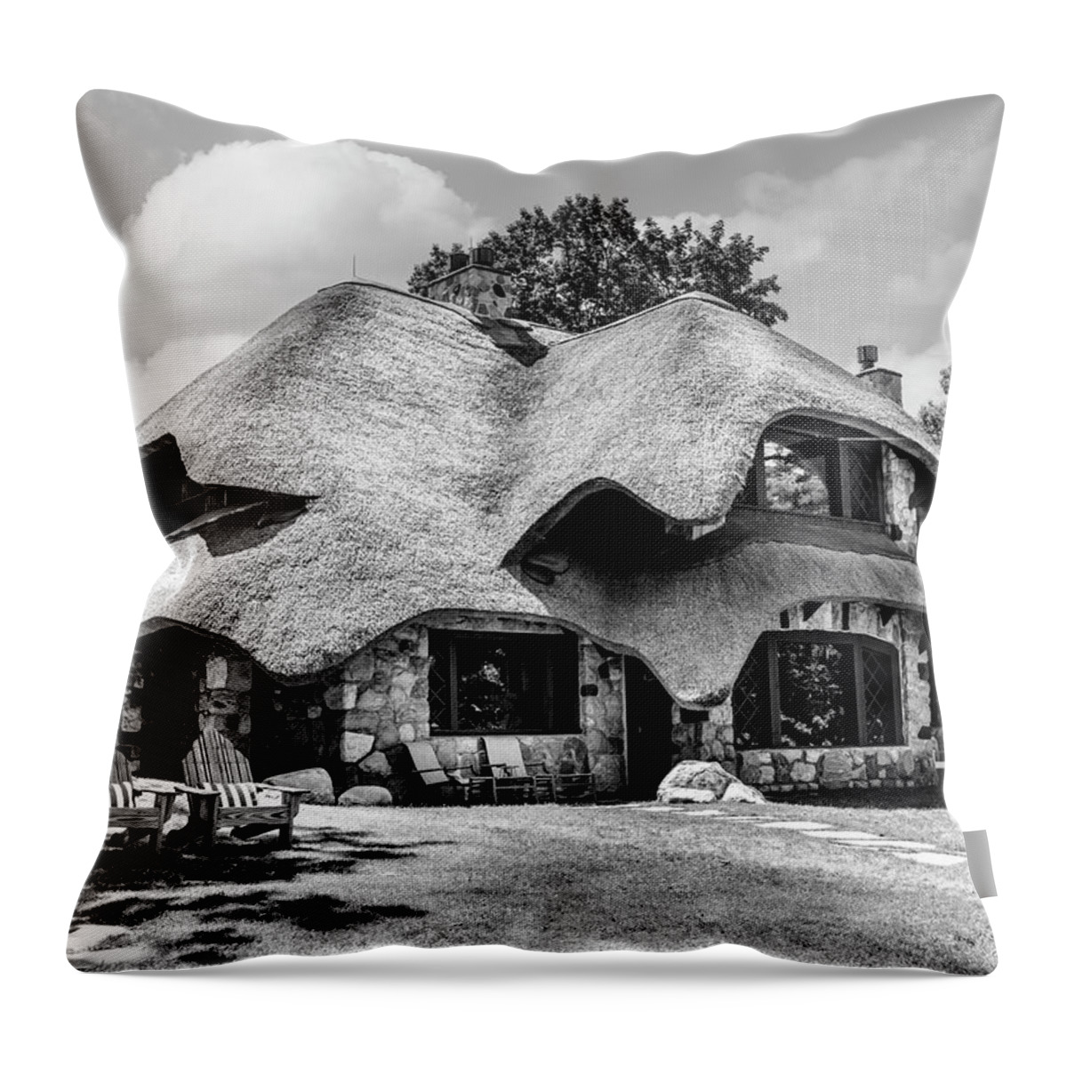 America Throw Pillow featuring the photograph Hobbit home #2 by Alexey Stiop