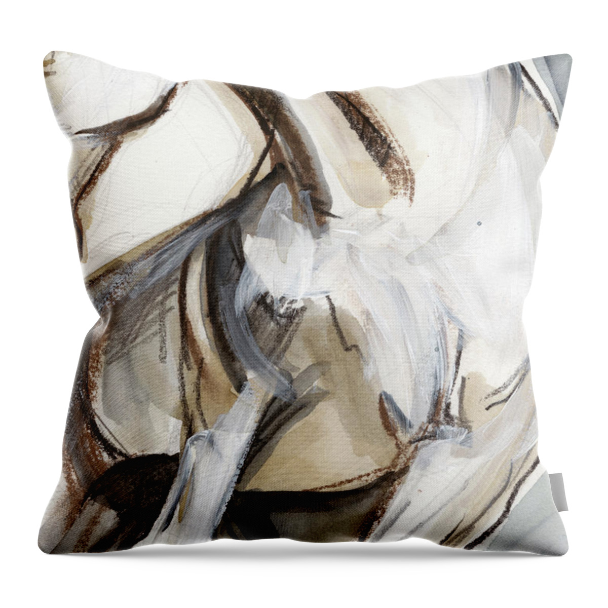 Animals Throw Pillow featuring the painting Horse Abstraction II #1 by Jennifer Paxton Parker