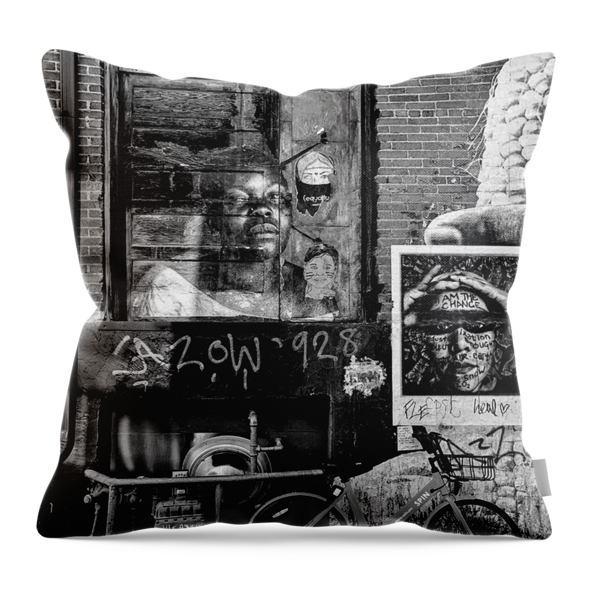 Alley Throw Pillow featuring the photograph I Am The Change #1 by Frank Winters