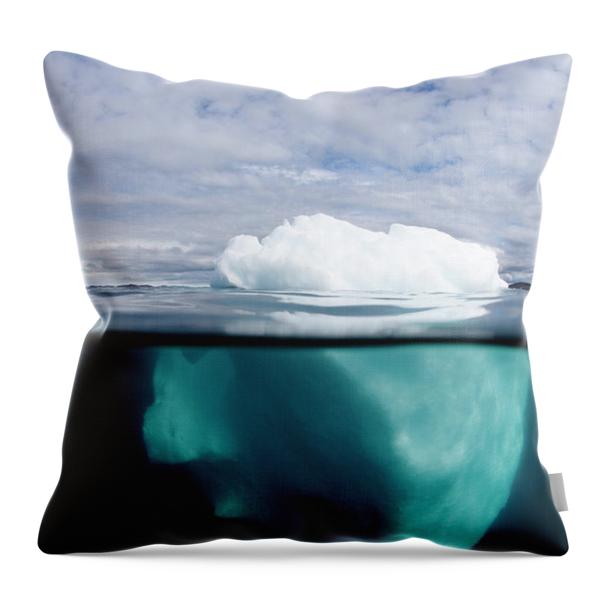 Tranquility Throw Pillow featuring the photograph Icebergs, Disko Bay, Greenland #1 by Paul Souders