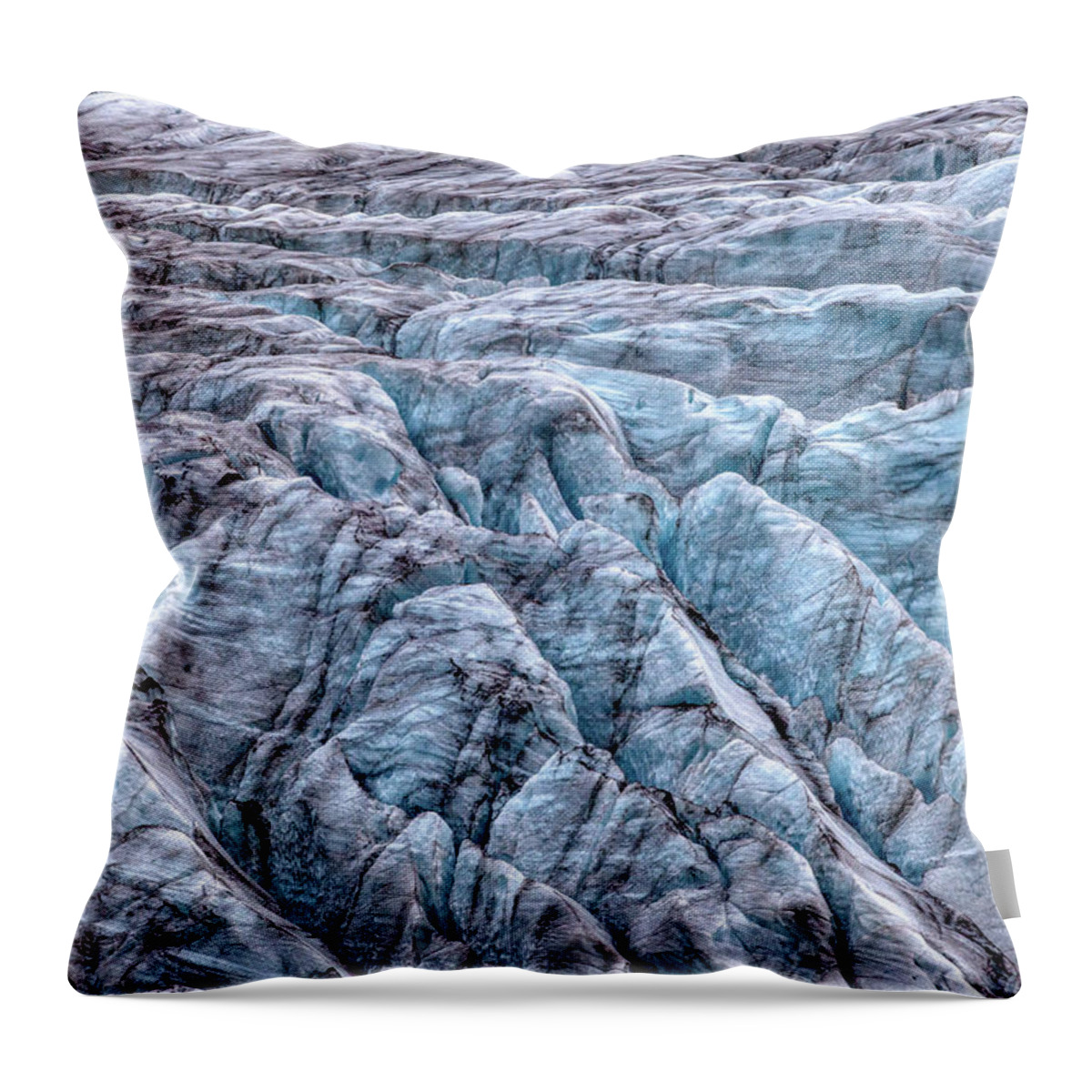 Drone Throw Pillow featuring the photograph Iceland Glacier by David Letts