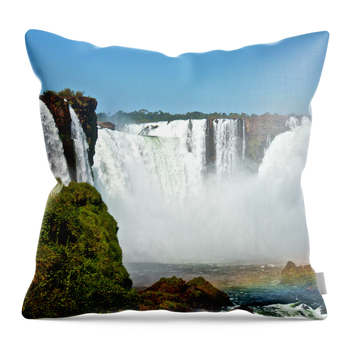Scenics Throw Pillow featuring the photograph Iguazú Falls #1 by Fabiano Rebeque - Frebeque@yahoo.ca