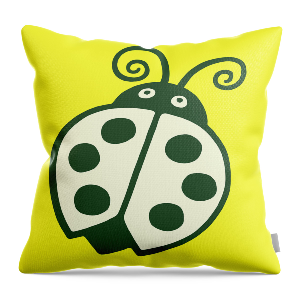 Animal Throw Pillow featuring the drawing Lady Bug With Curly Antennae #1 by CSA Images