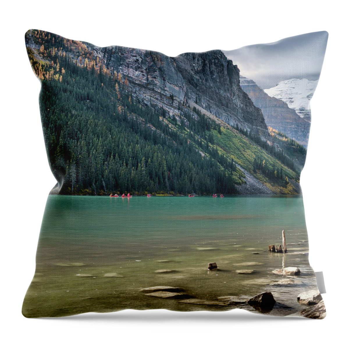 Alberta Throw Pillow featuring the photograph Lake Louise #1 by Nick Mares