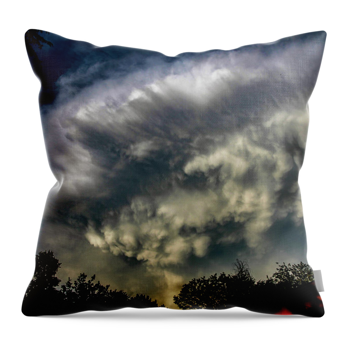 Nebraskasc Throw Pillow featuring the photograph Late Afternoon Nebraska Thunderstorms 074 #2 by Dale Kaminski