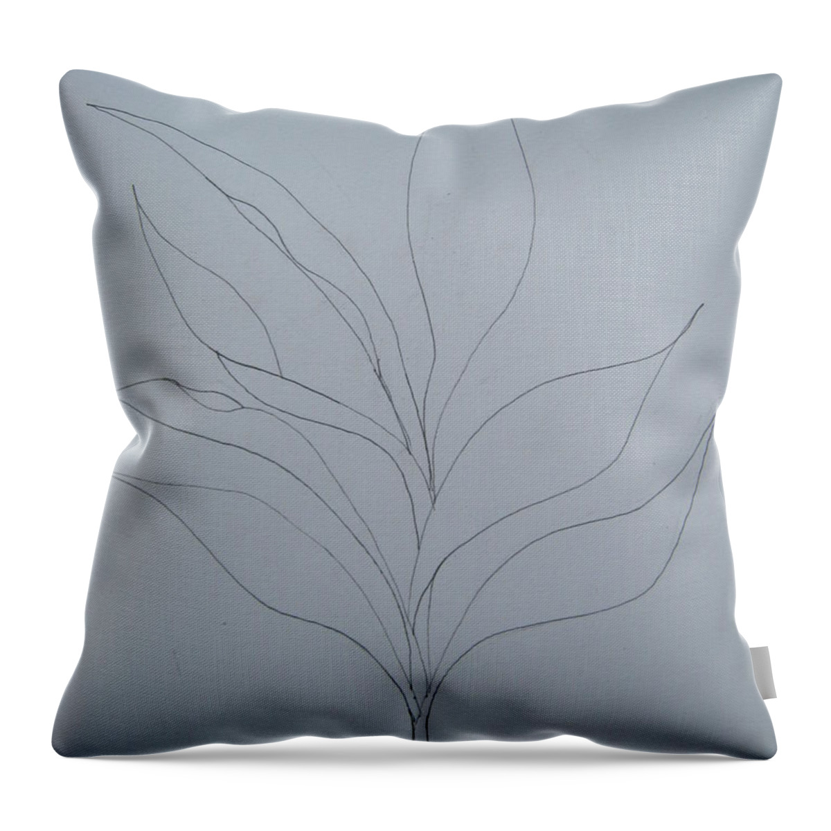 Leaves Throw Pillow featuring the drawing Leaves #1 by Pucharaporn Songsri