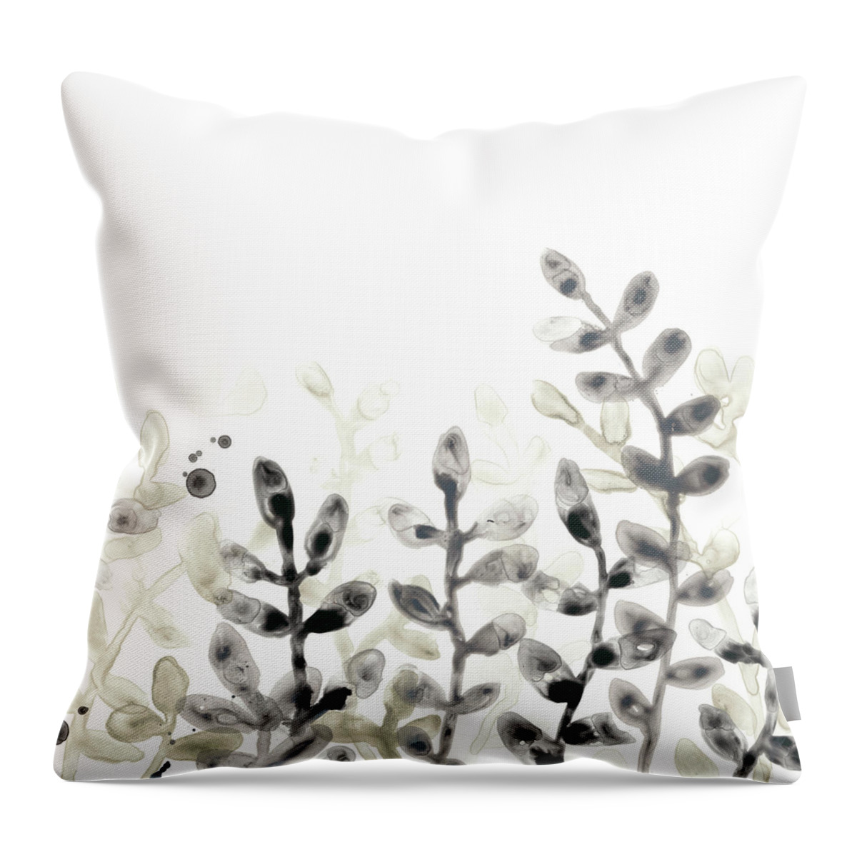 Botanical Throw Pillow featuring the painting Liquid Stems IIi #1 by June Erica Vess