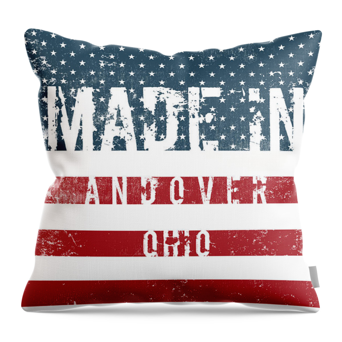 Andover Throw Pillow featuring the digital art Made in Andover, Ohio #1 by Tinto Designs