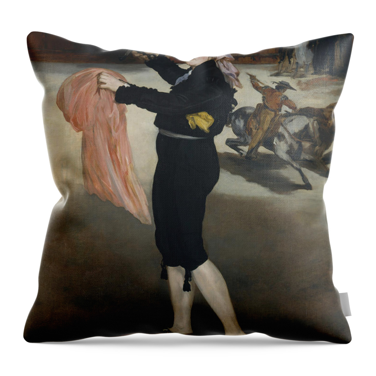 19th Century Throw Pillow featuring the painting Mademoiselle V. . . In The Costume Of An Espada, 1862 by Edouard Manet