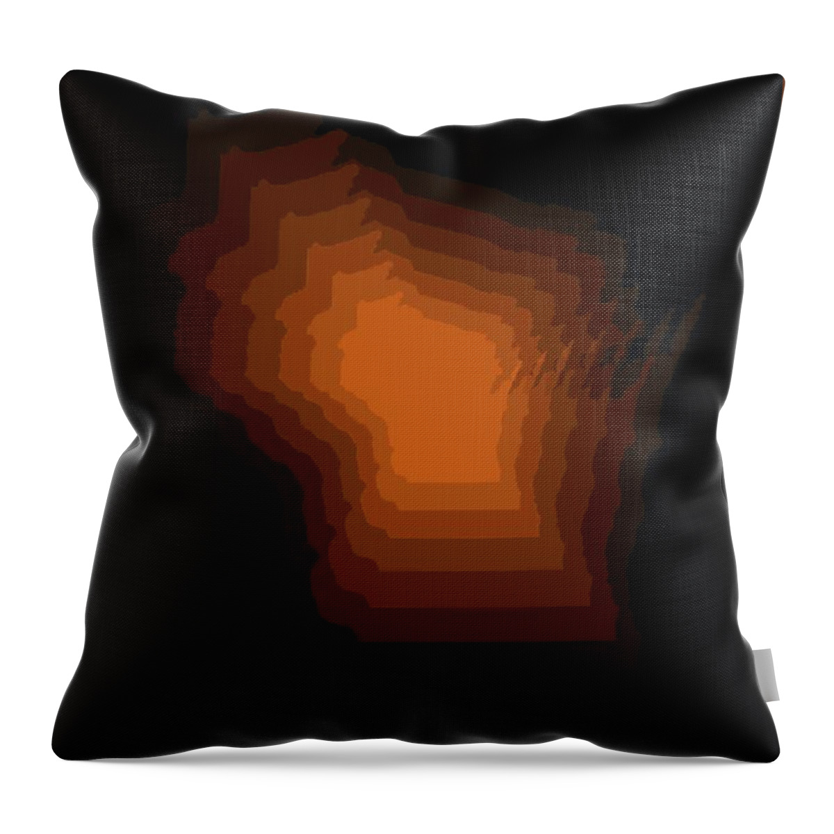 Wisconsin Map Throw Pillow featuring the digital art Map of Wisconsin #1 by Naxart Studio