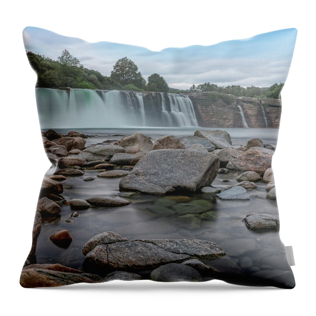 Maruia Falls Throw Pillow featuring the photograph Maruia Falls - New Zealand #1 by Joana Kruse