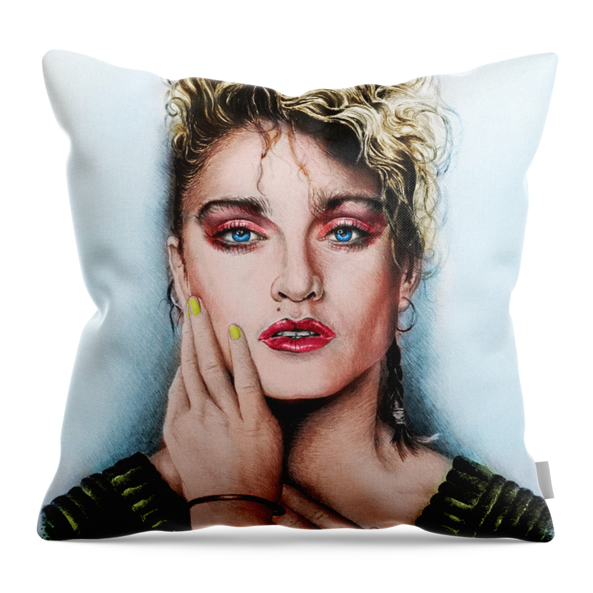 Material Girl Throw Pillow featuring the painting Material Girl #2 by Andrew Read