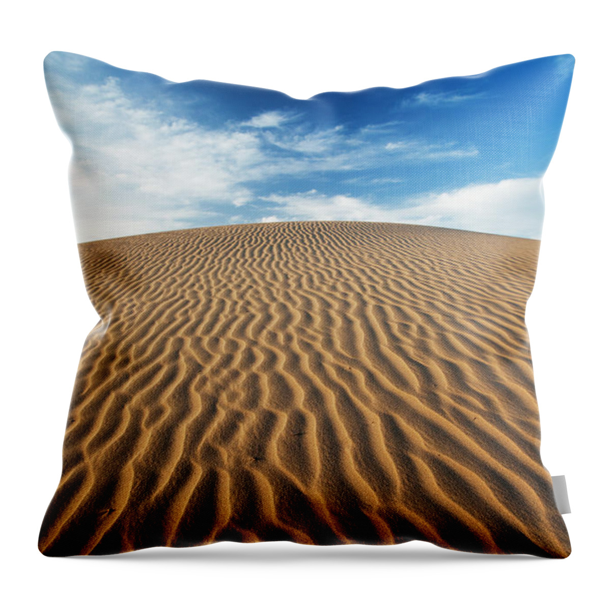 Scenics Throw Pillow featuring the photograph Mesquite Flat Sand Dunes #1 by Walter Bibikow
