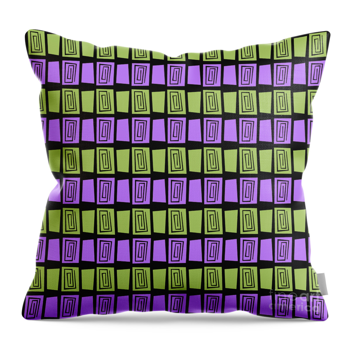 Mid Century Modern Throw Pillow featuring the digital art Mid Century Modern Maze #2 by Donna Mibus