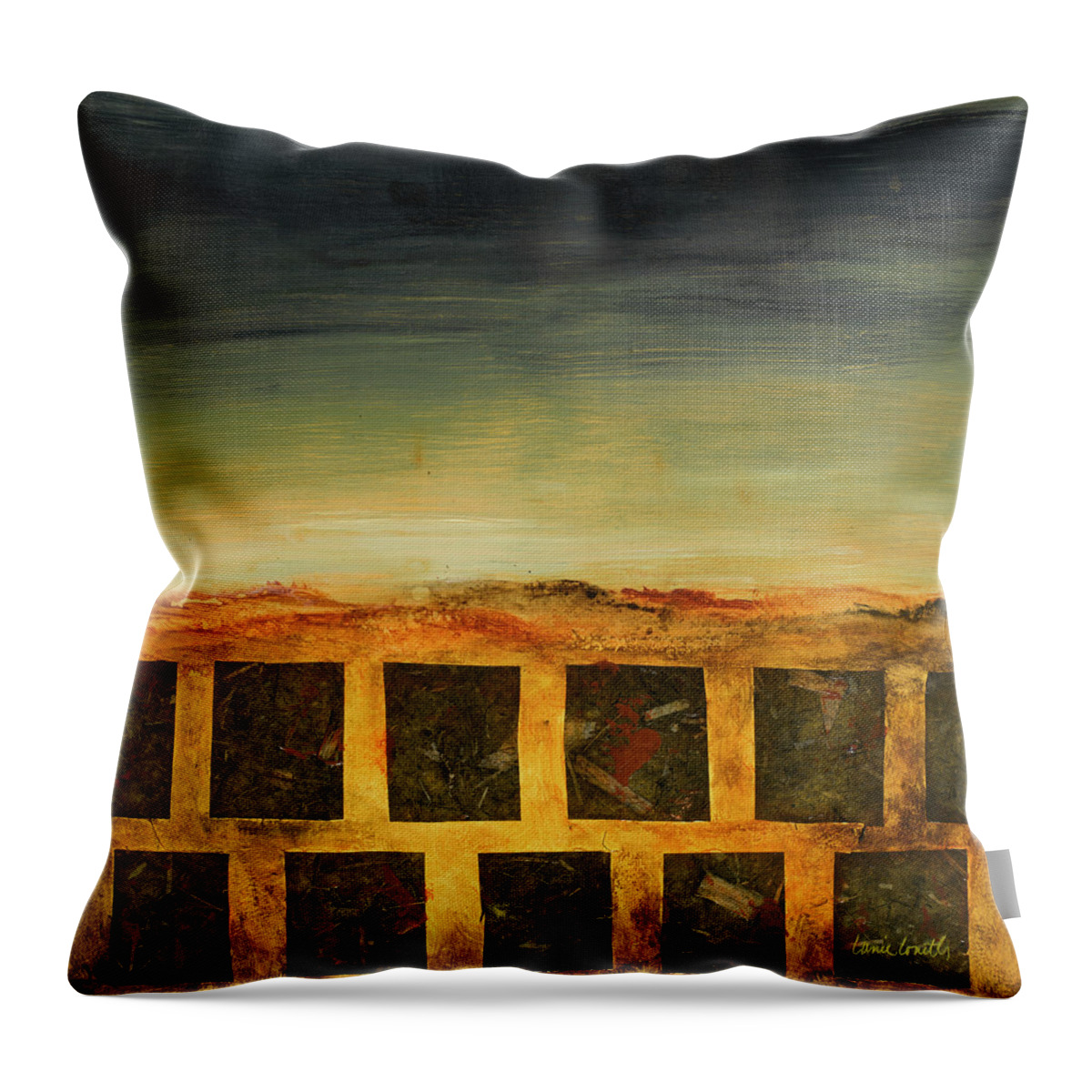 Modern Throw Pillow featuring the painting Modern Landscape I #1 by Lanie Loreth