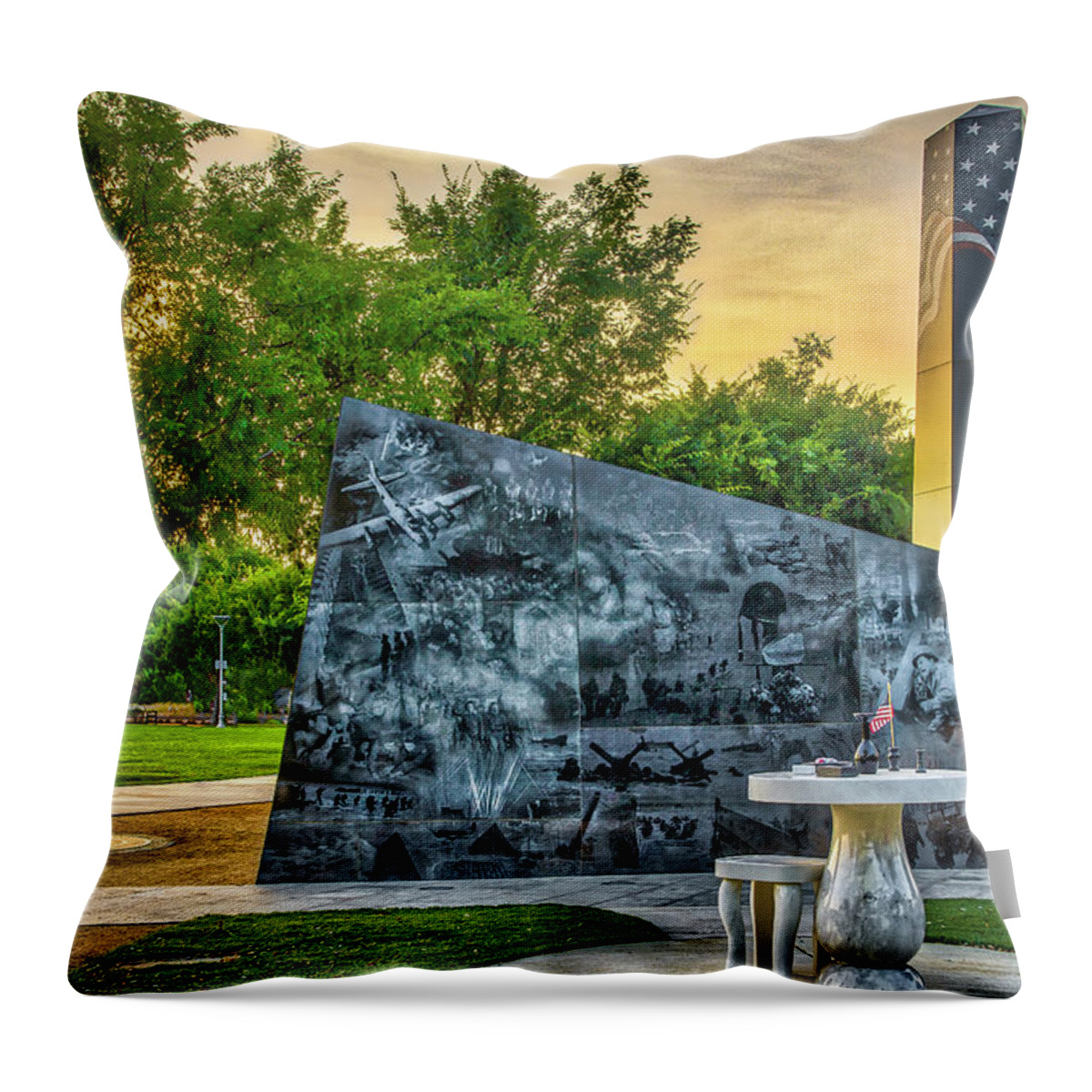 Architecture Throw Pillow featuring the photograph Murrieta Veterens Memorial #1 by Donald Pash