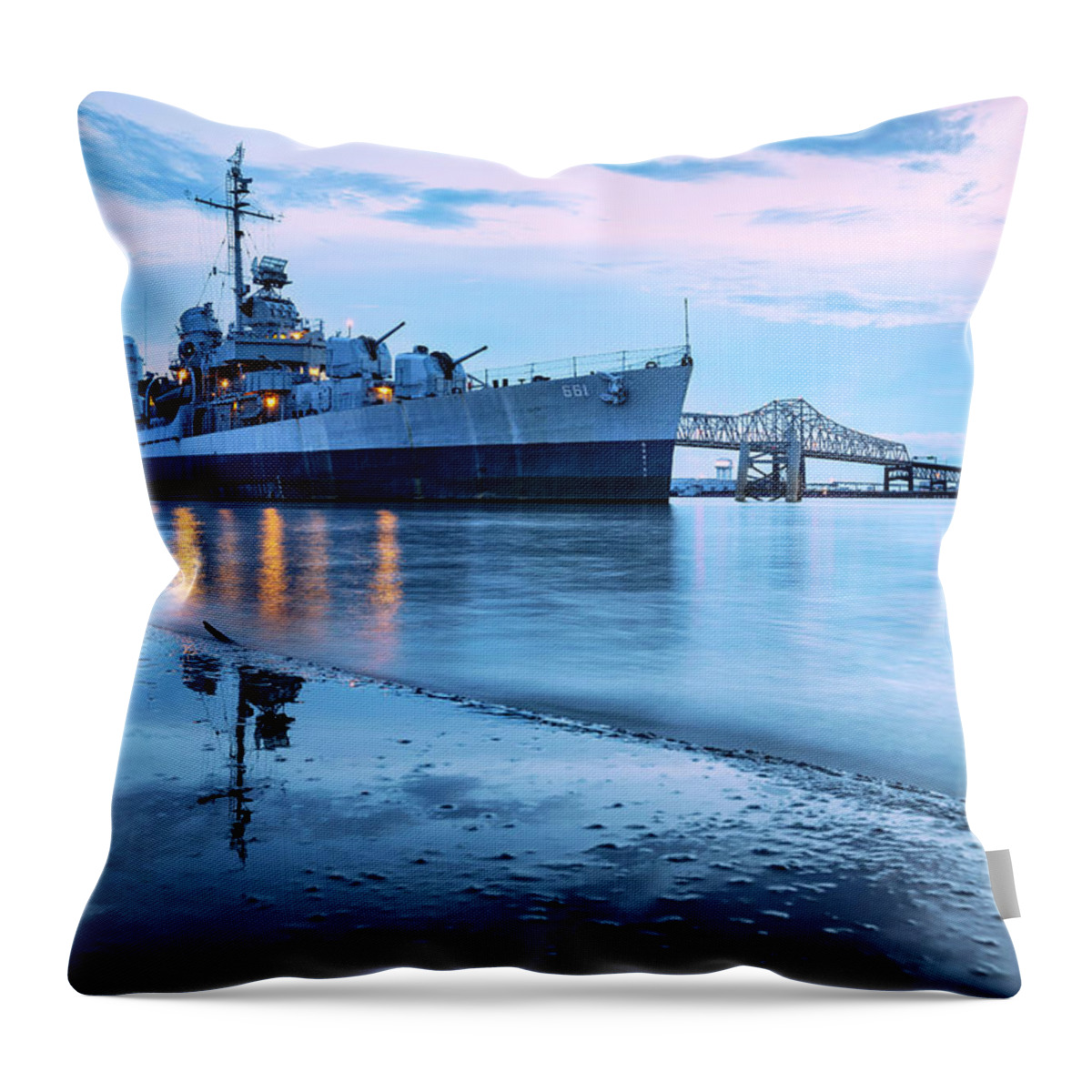 Estock Throw Pillow featuring the digital art Museum Ship, Baton Rouge, La #1 by Claudia Uripos