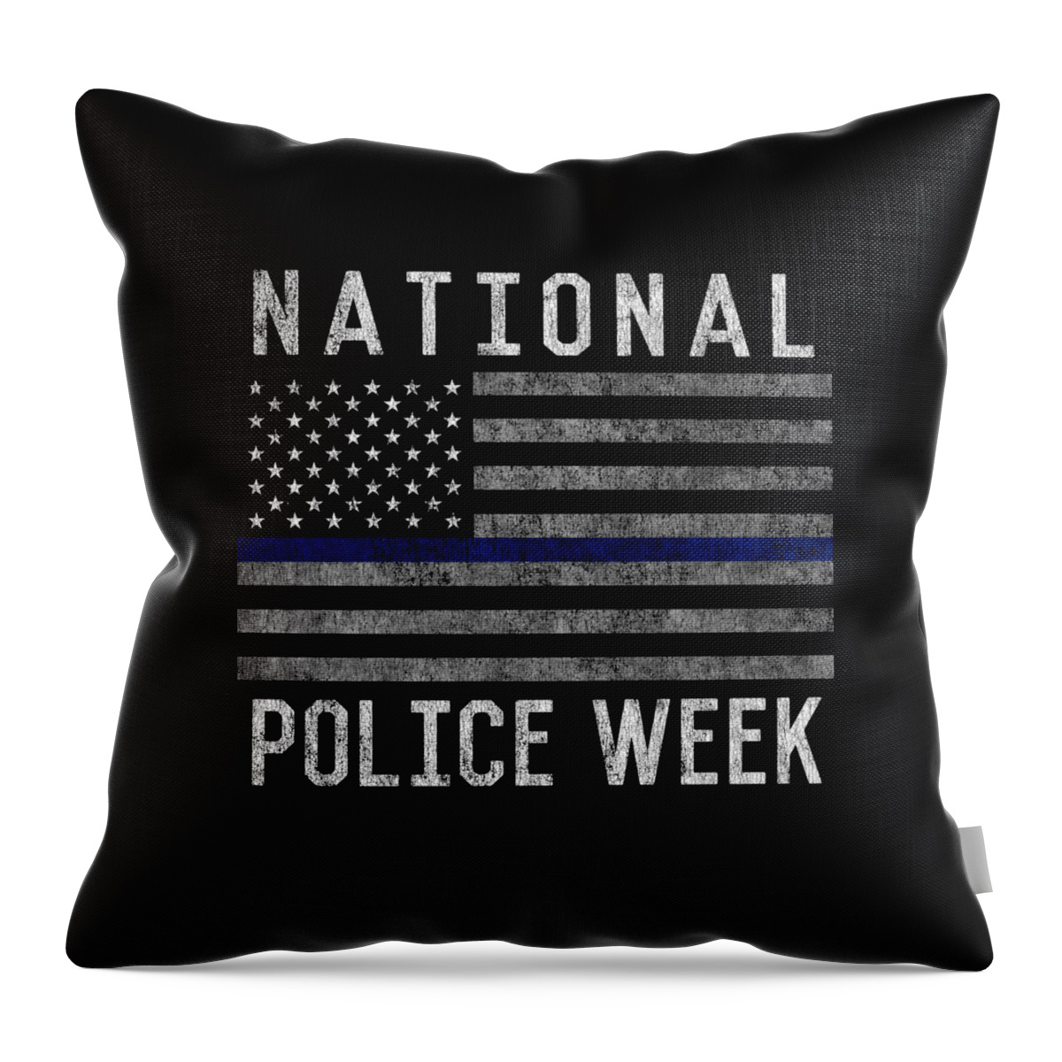 Cool Throw Pillow featuring the digital art National Police Week #1 by Flippin Sweet Gear