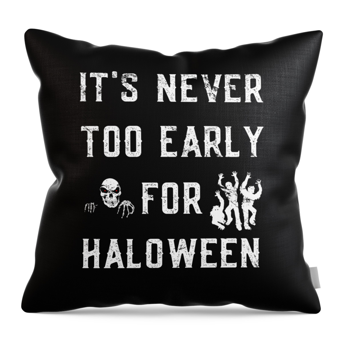 Cool Throw Pillow featuring the digital art Never Too Early For Halloween #1 by Flippin Sweet Gear