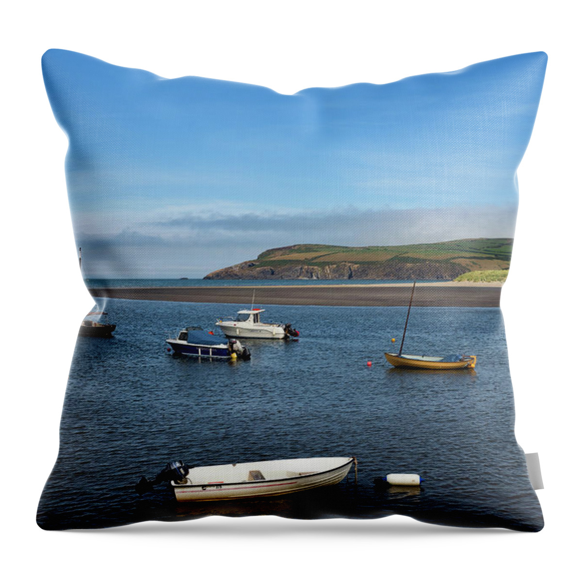 Pembrokeshire Throw Pillow featuring the photograph Newport Bay #1 by Mark Llewellyn