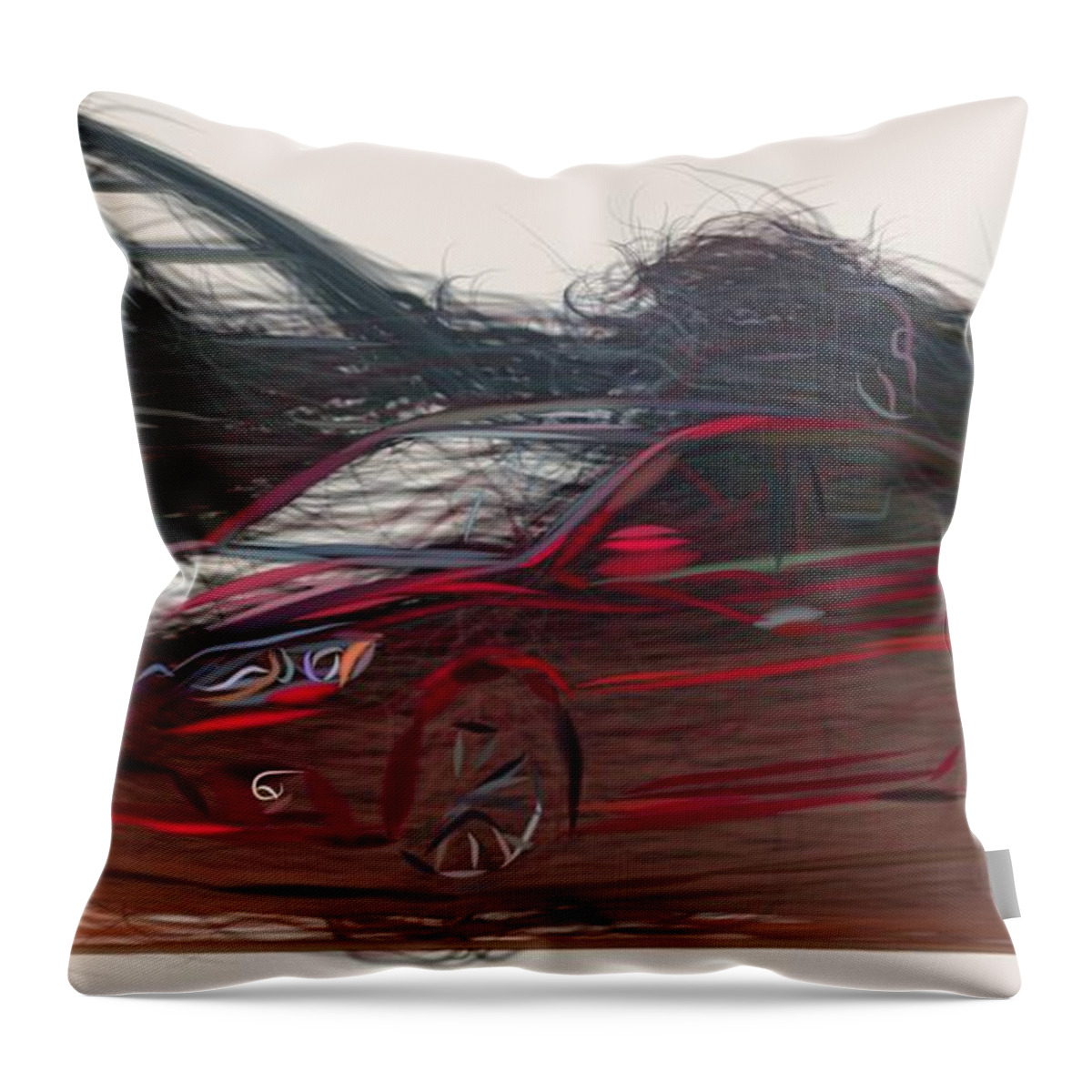 Nissan Throw Pillow featuring the digital art Nissan Sentra SR Turbo Drawing #2 by CarsToon Concept