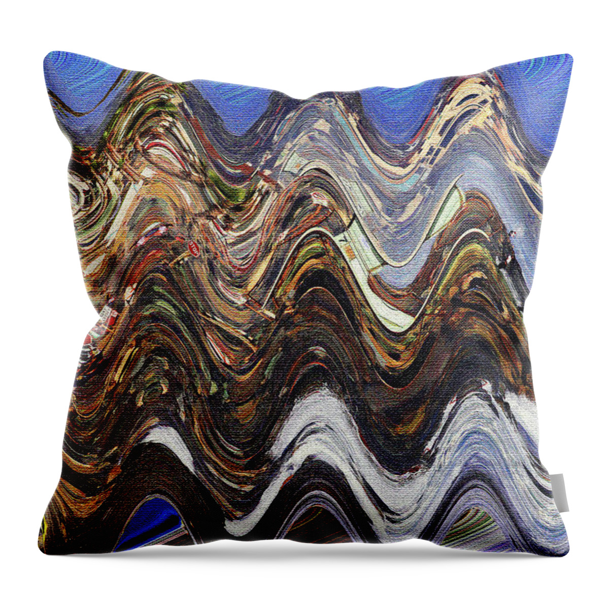 Oceanside California Abstract Throw Pillow featuring the digital art Oceanside California Abstract #1 by Tom Janca