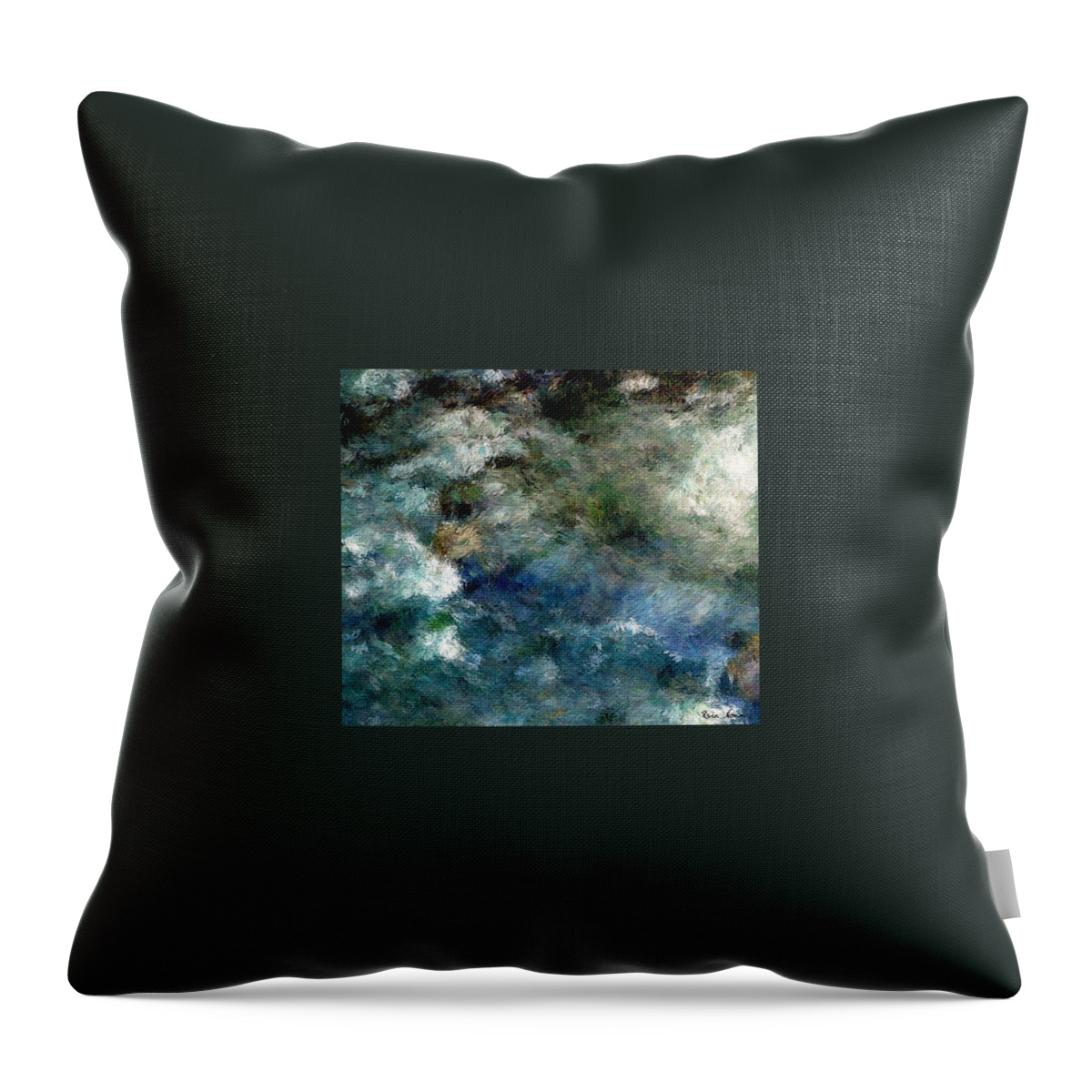  Throw Pillow featuring the digital art Of Time and the River #1 by Rein Nomm