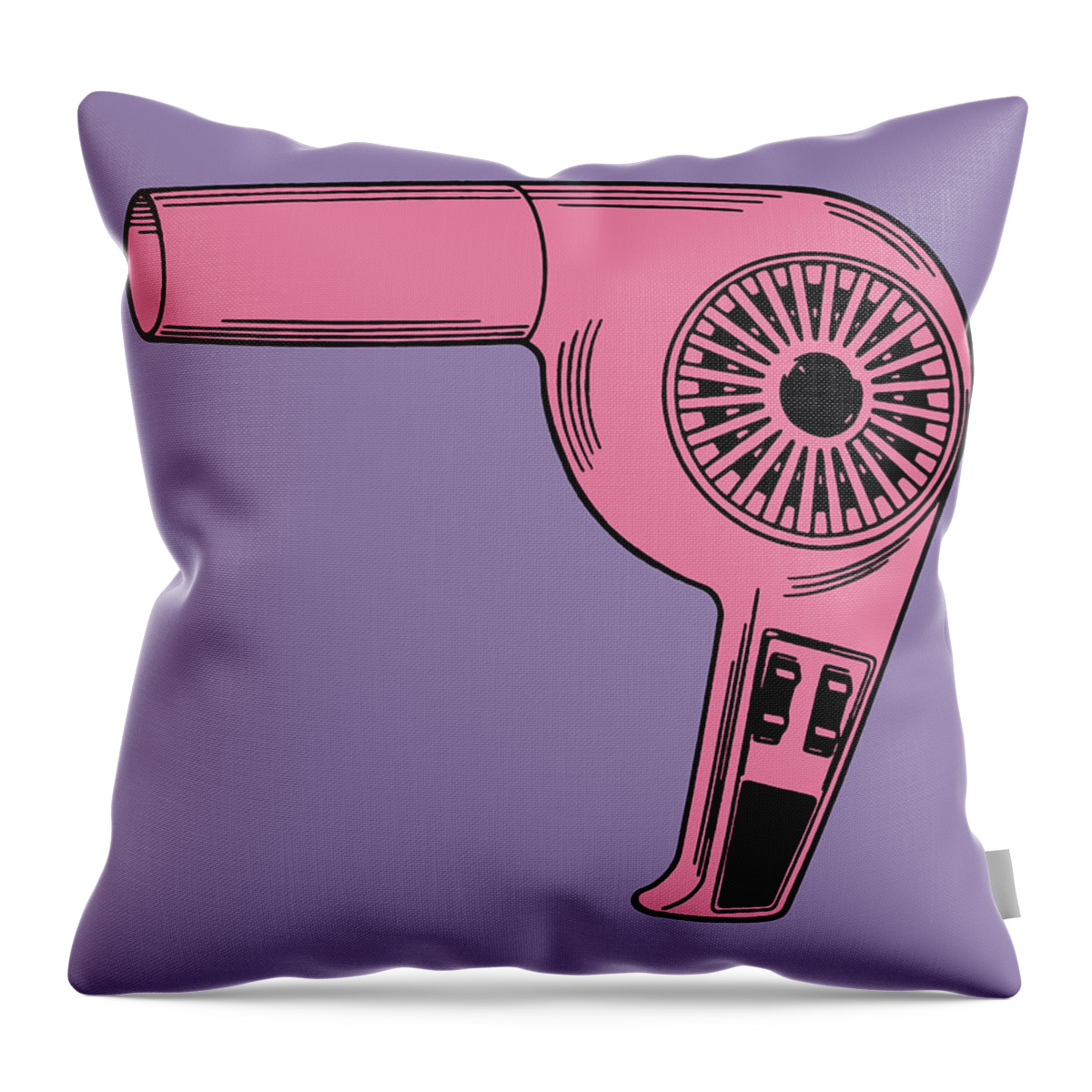 Campy Throw Pillow featuring the drawing Old-fashioned hair dryer #1 by CSA Images
