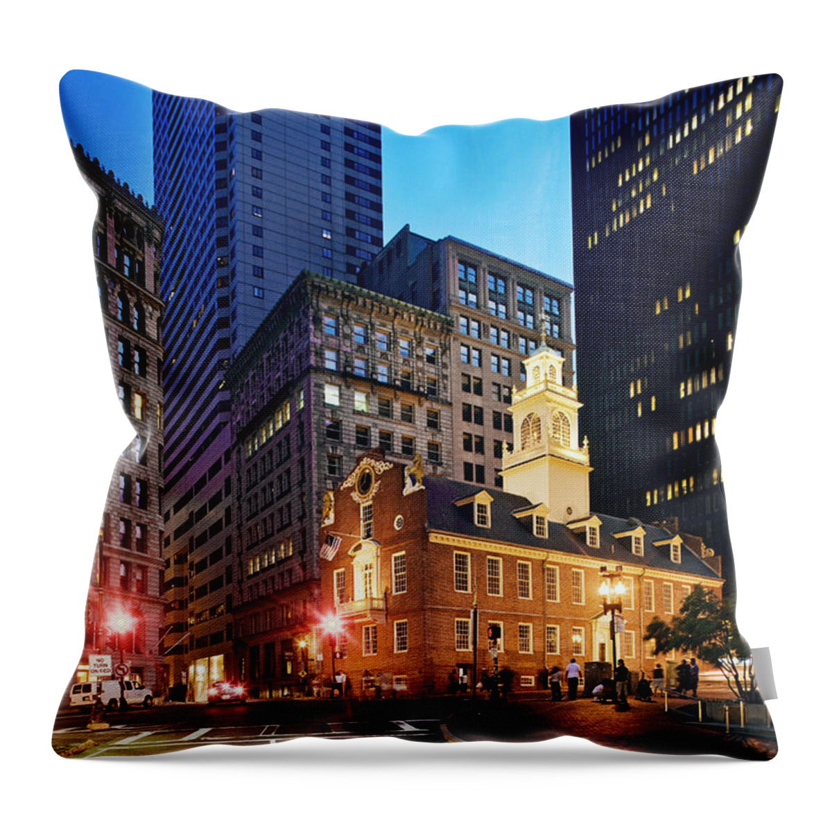 Estock Throw Pillow featuring the digital art Old State House, Boston #1 by Massimo Borchi