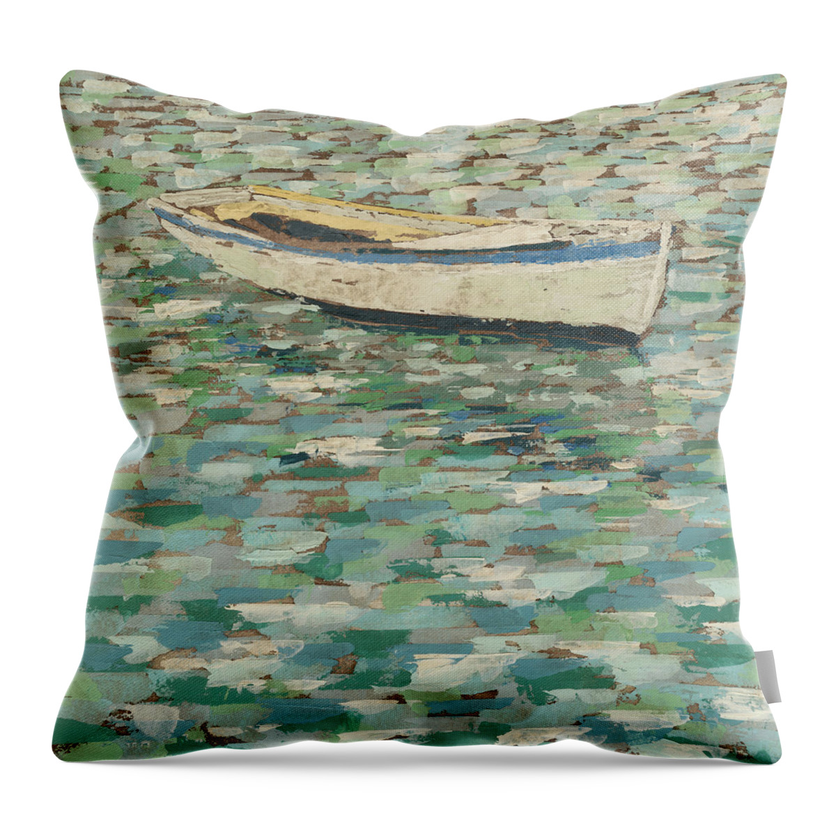 Transportation Throw Pillow featuring the painting On The Pond I #1 by Megan Meagher