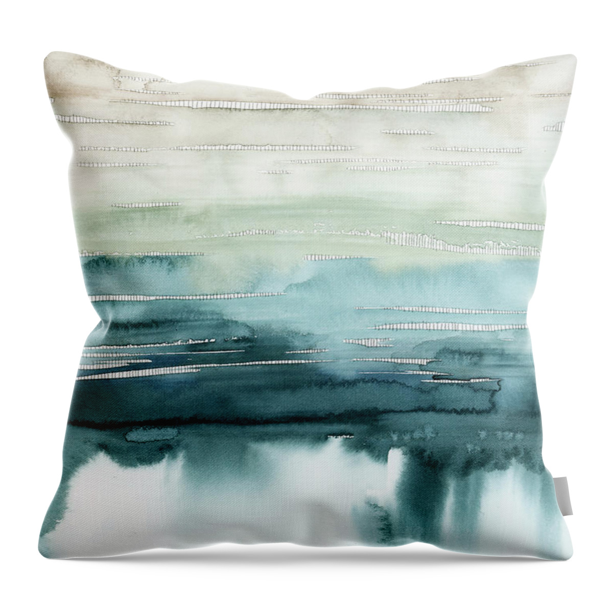 Abstract Throw Pillow featuring the painting Organic Cascade I #1 by Grace Popp