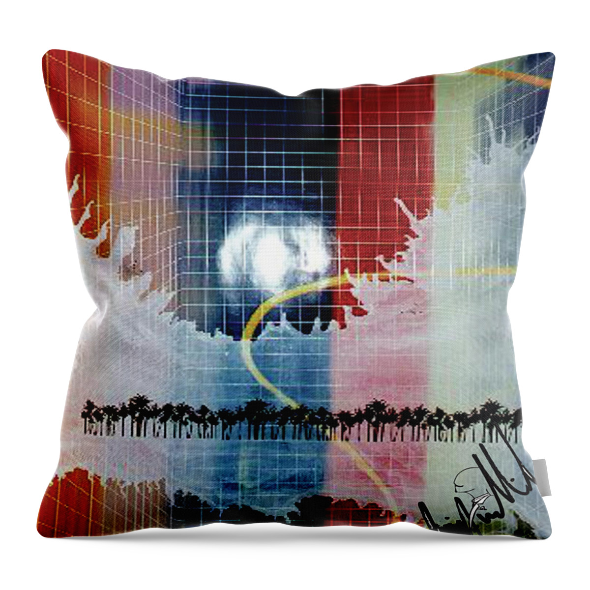  Throw Pillow featuring the digital art Palm Trees #1 by Jimmy Williams