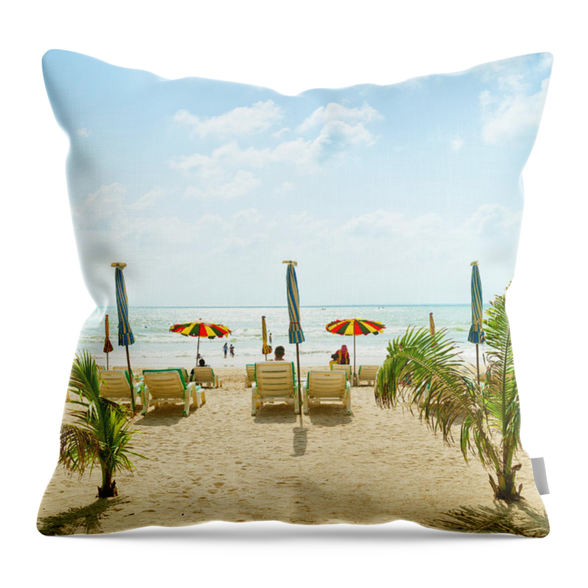 Tranquility Throw Pillow featuring the photograph Patong Beach, Phuket, Thailand #1 by John Harper