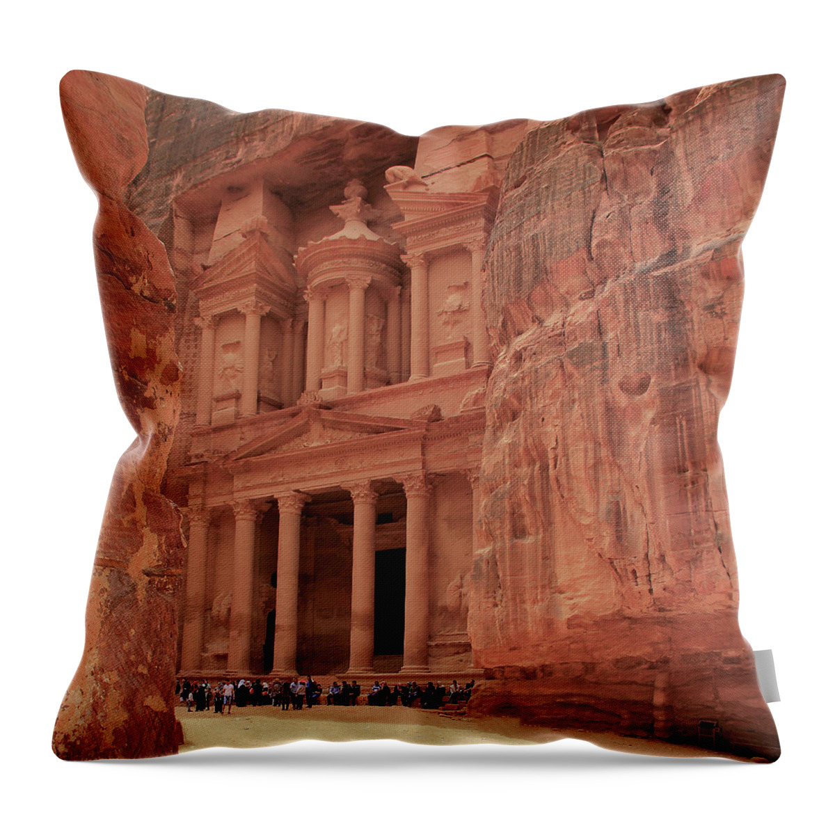 Petra Throw Pillow featuring the photograph Petra, Jordan - The Treasury #1 by Richard Krebs
