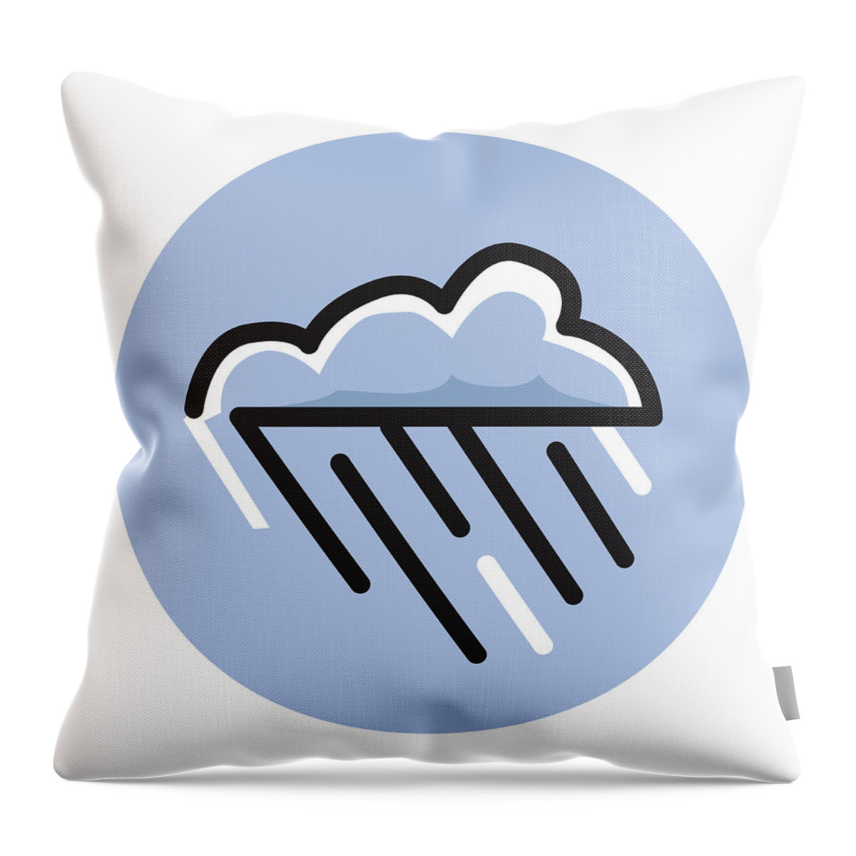 Blue Background Throw Pillow featuring the drawing Rain Cloud #1 by CSA Images