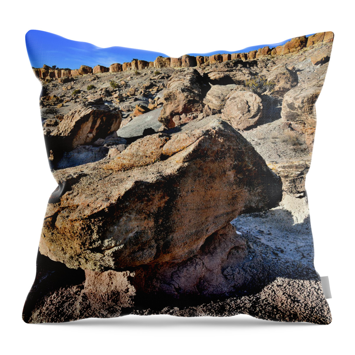 Red Point Throw Pillow featuring the photograph Red Point Boulder Field #1 by Ray Mathis