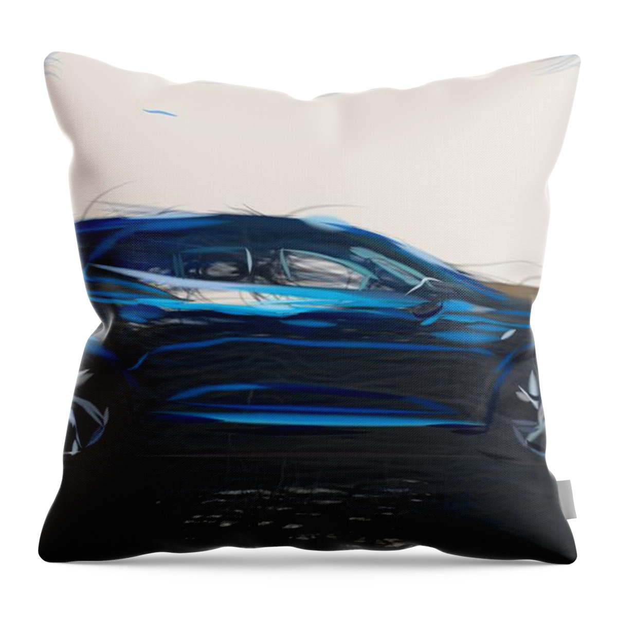 Renault Throw Pillow featuring the digital art Renault Megane GT Draw #2 by CarsToon Concept