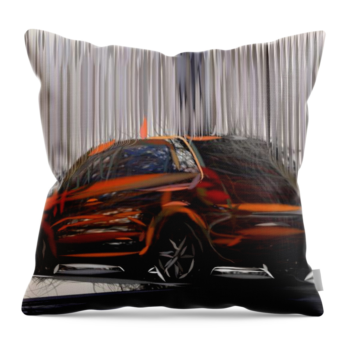 Renault Throw Pillow featuring the digital art Renault Twingo GT Drawing #2 by CarsToon Concept