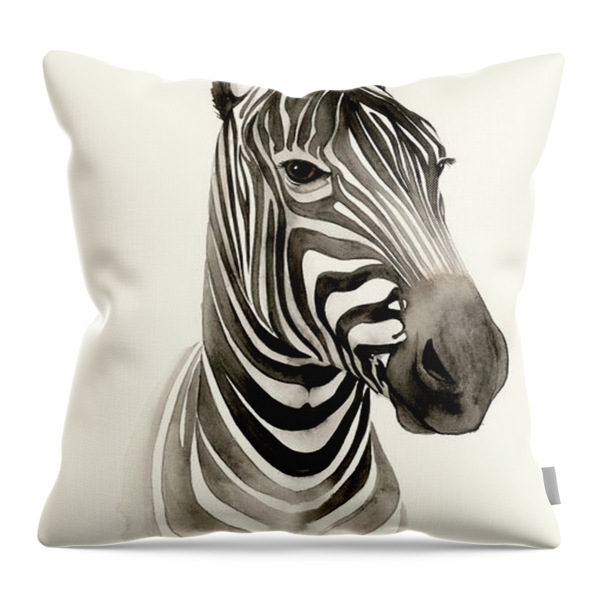 Animals Throw Pillow featuring the painting Safari Portrait I #1 by Grace Popp