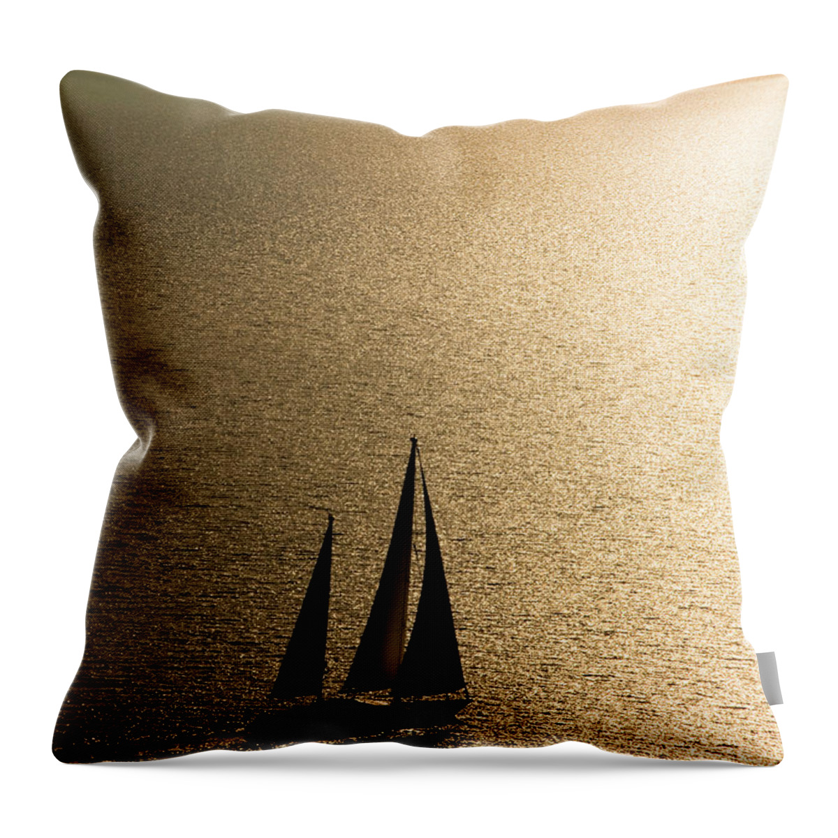 Curve Throw Pillow featuring the photograph Sailing At Sunset #1 by Mbbirdy