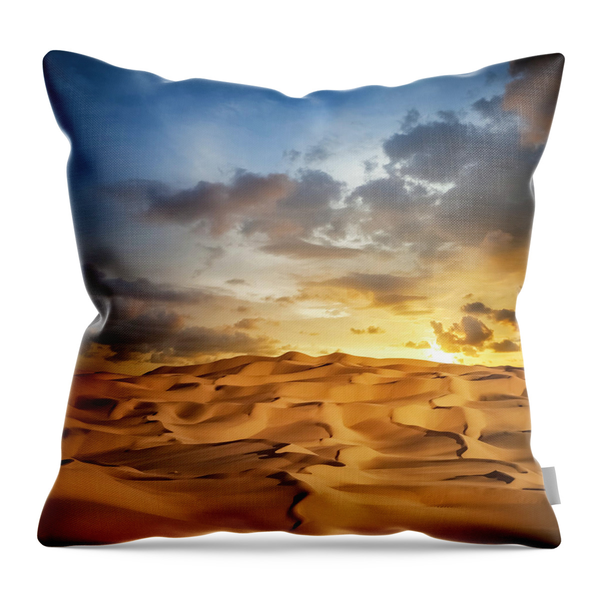 Scenics Throw Pillow featuring the photograph Sand Dune Sunset #1 by Cinoby