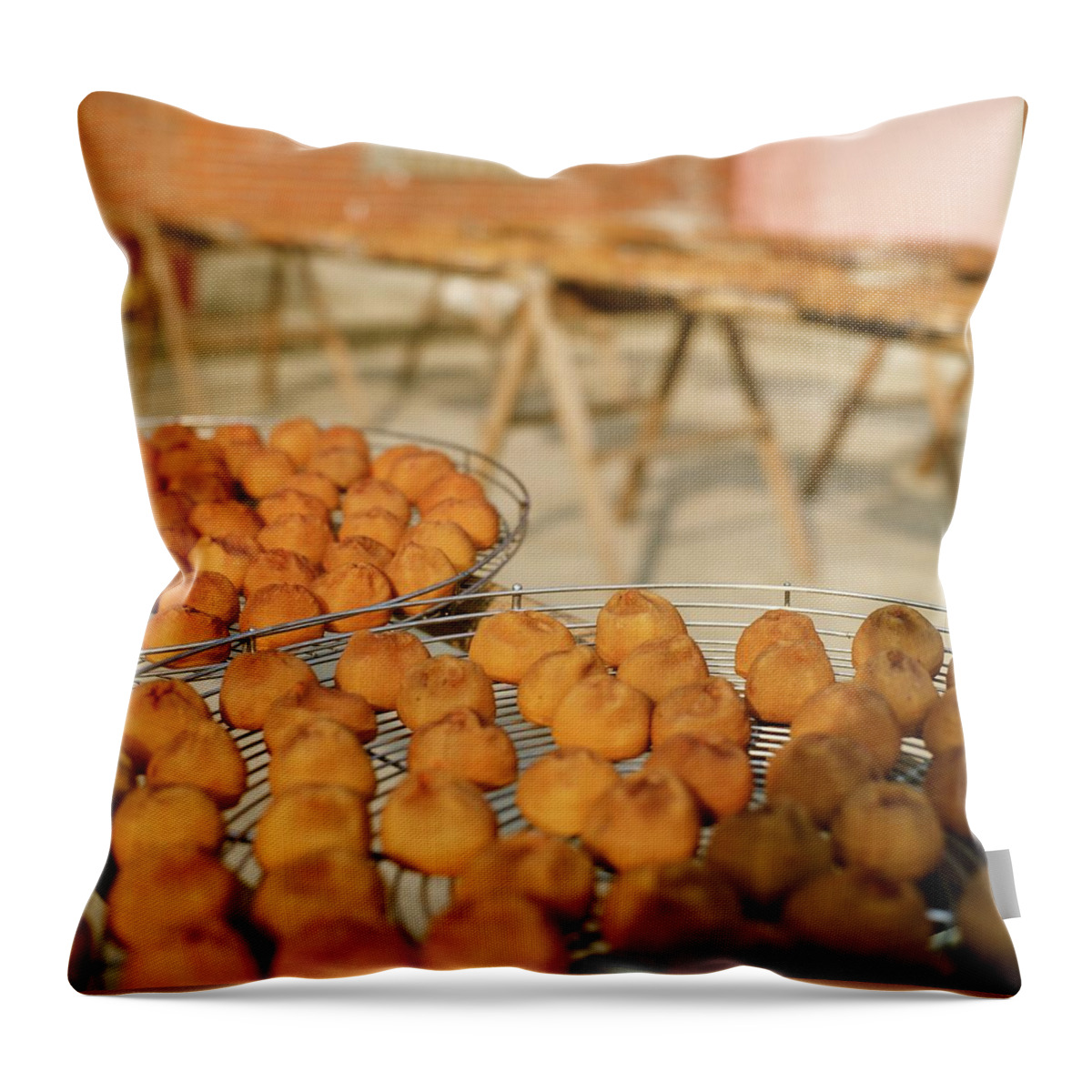 Taiwan Throw Pillow featuring the photograph Season Of Dried Persimmons #1 by Lin Yu Wei