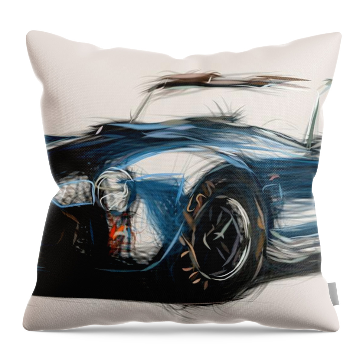 Shelby Throw Pillow featuring the digital art Shelby Cobra 427 SC Draw #1 by CarsToon Concept