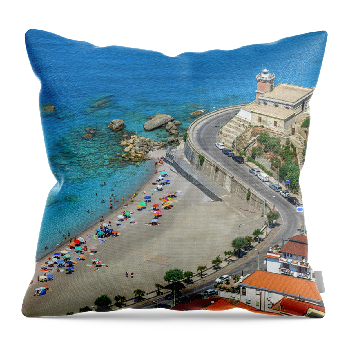 Estock Throw Pillow featuring the digital art Sicily, Capo D'orlando, Italy #1 by Antonino Bartuccio
